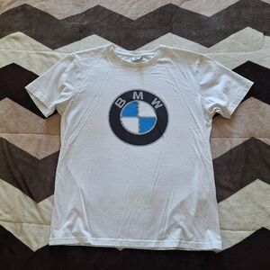 BMW Official Licensed T-Shirt White Logo Car Short Sleeve Tee Size Medium